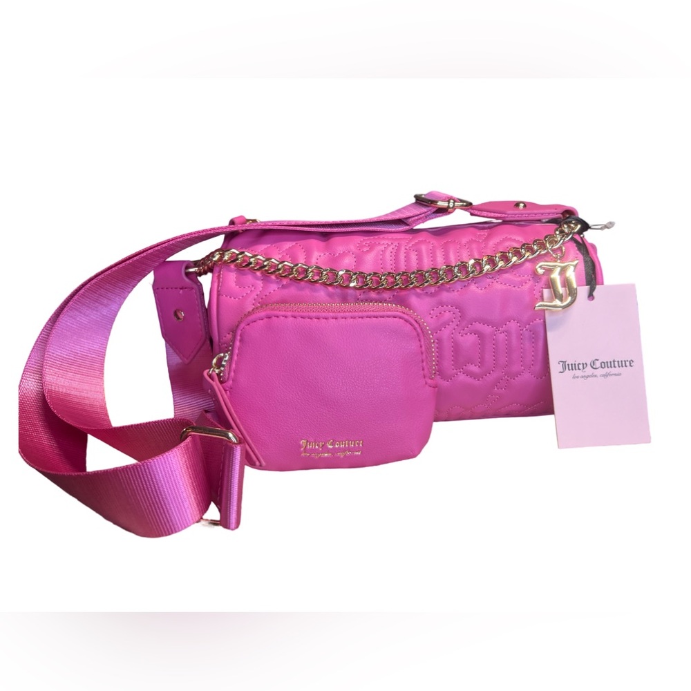 Juicy Couture Los Angeles NWT Juicy Pink Quilted Heart Jelly Roll Bag (P056) - Picture 3 of 11
